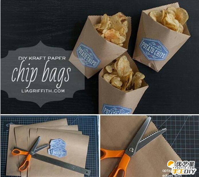 简单的折出零食袋和薯片袋 如何手工制作零食薯片袋 薯片袋的手工折纸