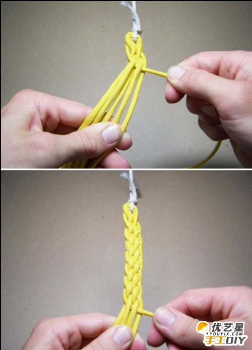 六股绳简单经典手工手工编织教程图解 简单打造 一条简洁宽松的手绳_www.youyix.com