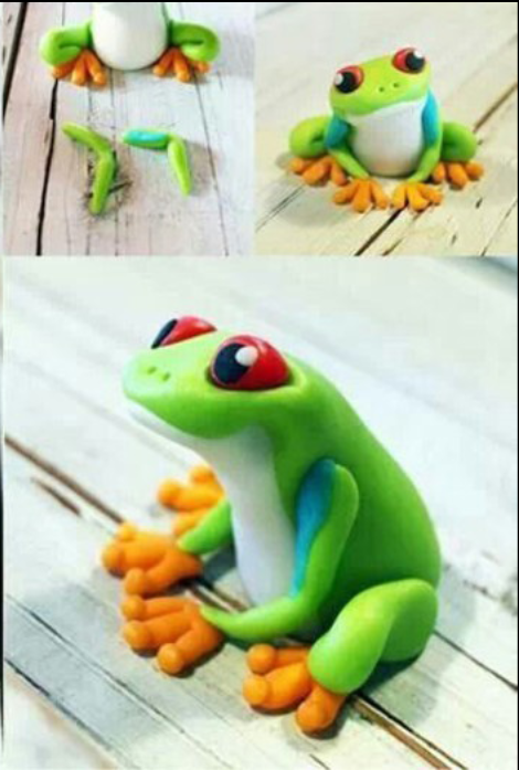形象逼真的青蛙软陶粘土手工制作教程图解 可爱中带有一点儿清新 活灵