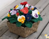 五彩唯美的花朵手工DIY编织教程 用绵毛线手工编织的立体花朵 富有艺术性与典