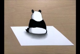 【视频】很简单可爱的熊猫背影立体画手绘视频教程 孤单的熊猫马克笔