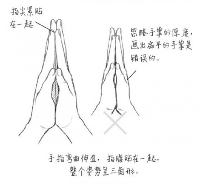 女生十指紧扣和双手合十手部特写和绘画技巧祈祷姿势2