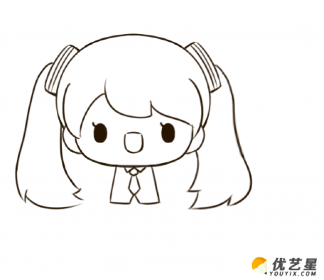 萌翻的初音未来简笔画教程