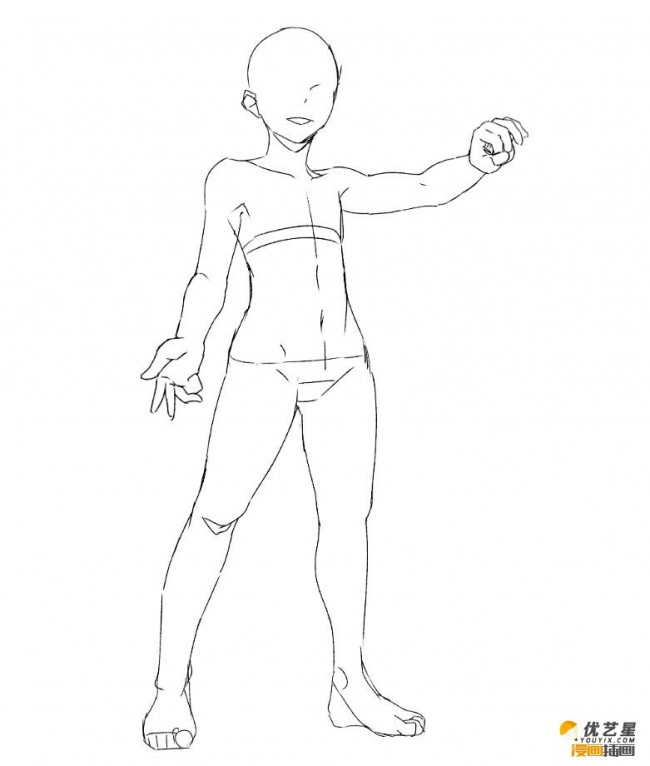 人体动作姿势分解教程常见各角度展示不同的人体姿势插画素材