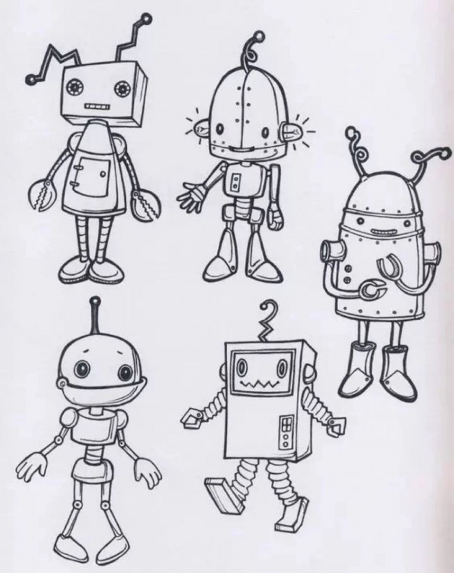 儿童画机器人图片 机器人卡通图片 机器人儿童画(2)