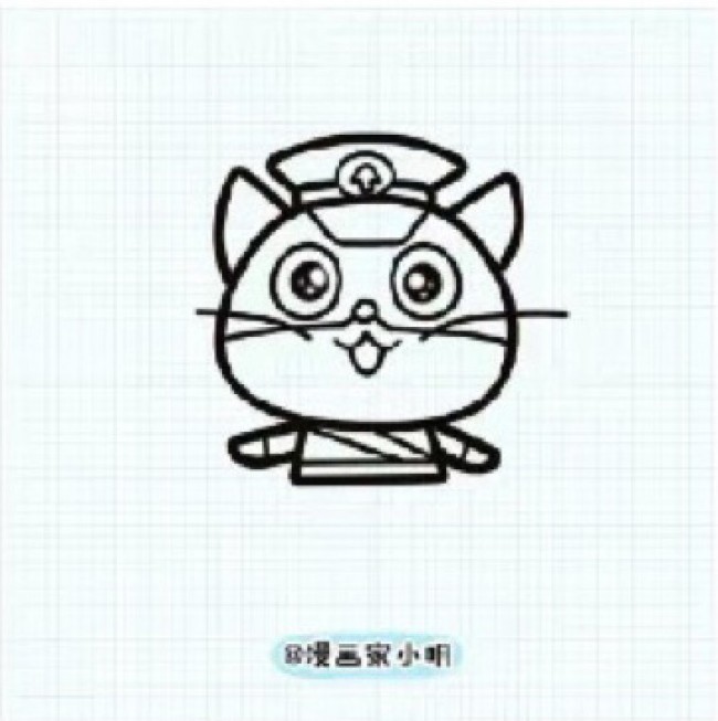 黑猫警长图片简笔画 黑猫警长简笔画步骤 黑猫警长儿童画教程