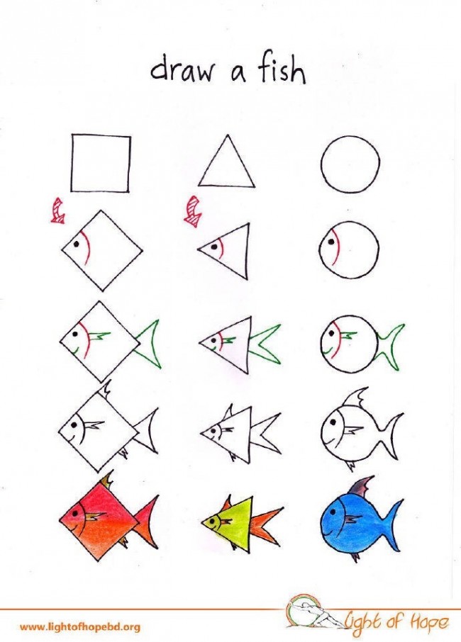 几何图形简笔画 幼儿儿童几何图形简笔画教程图片 正方形,圆形,三角形