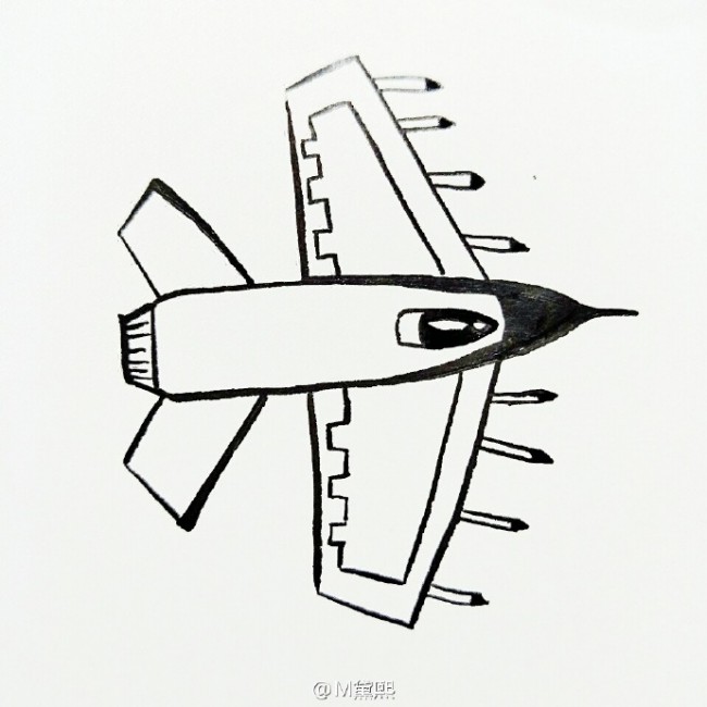 战斗机简笔画教程图片 战斗机飞机的简笔画画法 简单战斗机怎么画