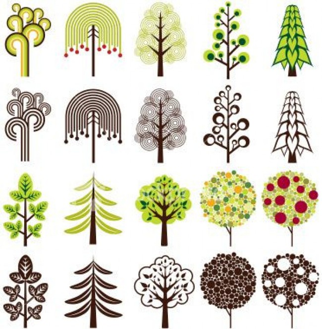 100种简单可爱的小树简笔画画法 最简单的树木简笔画图片大全