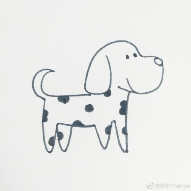 超简单的斑点狗简笔画教程 简单的q版小狗狗画法 小狗怎么画_www.