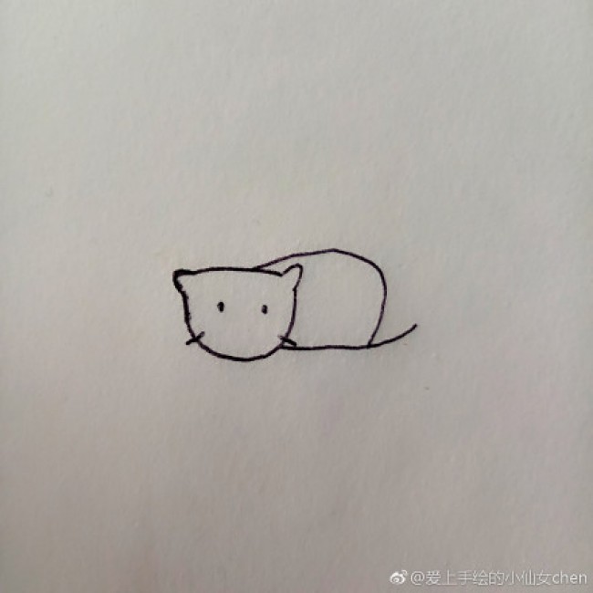 最简单的小猫咪简笔画画法简单可爱的猫咪简笔画