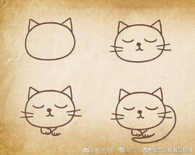 9种猫咪的画法简笔画教程 不同的猫咪姿势和表情怎么画 画法