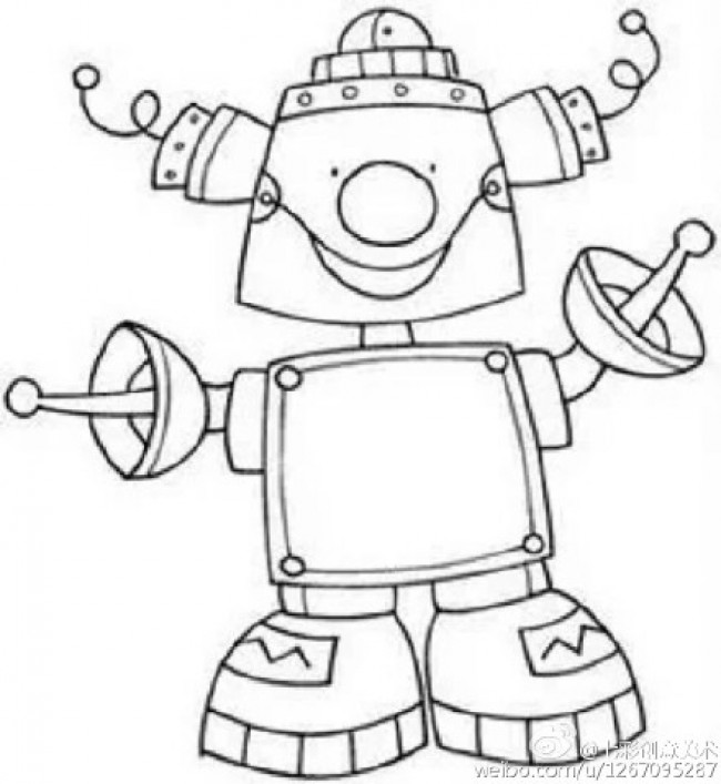 机器人怎么画 简单的机器人画法 可爱形象的机器人卡通画绘画教程