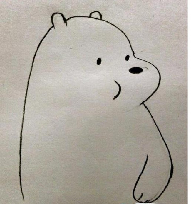 可爱的北极熊简笔画怎么画 北极熊的简笔画画法 北极熊简笔画教程图片