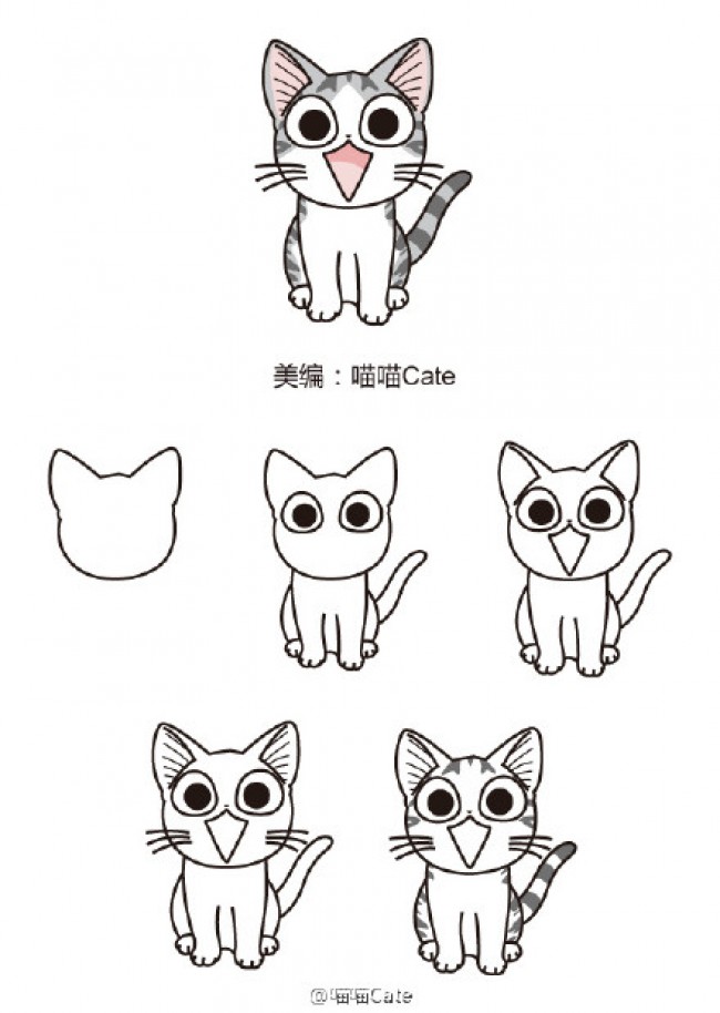 猫咪简笔画图片大全