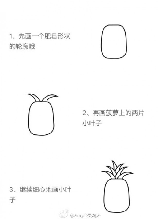 菠萝简笔画图片菠萝怎么画简笔画水果菠萝怎么画简笔画菠萝画法