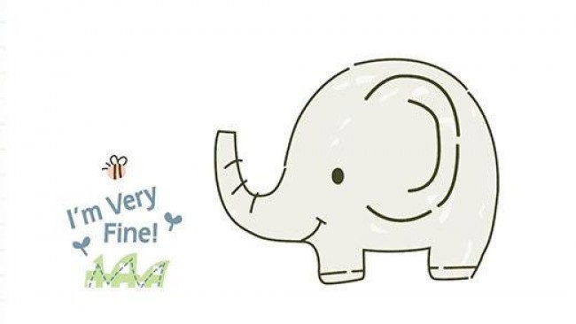 可爱的小象卡通画画法大象简笔画怎么画小象儿童画绘画教程2
