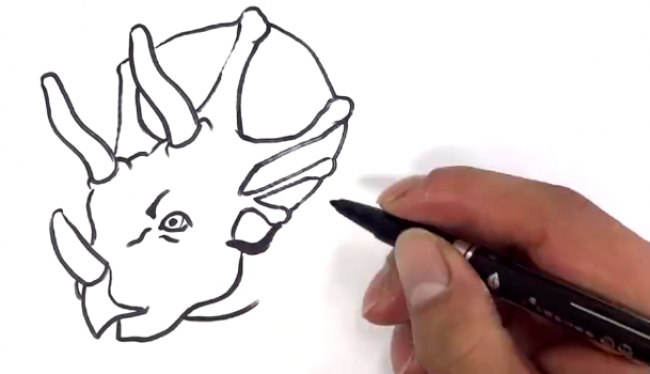可爱三角龙怎么画可爱的恐龙卡通画三角龙空灵简笔画儿童画画法