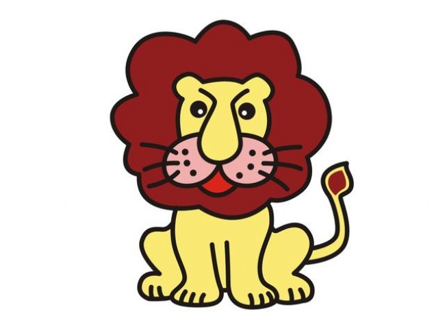 厉害的兽王狮子简笔画画法 可爱又威严的小狮子卡通画