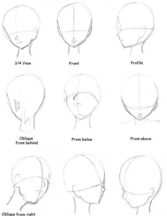 日漫人物角色脸型与脸部结构演示讲解画法图片 脸部五官比例结构