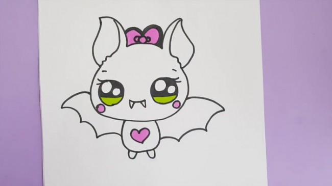视频可爱的吸血鬼小蝙蝠简笔画手绘视频教程简单的吸血蝙蝠的画法