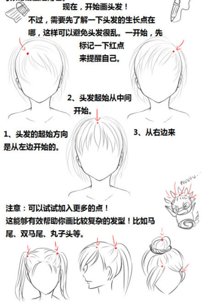 日系风格头发怎么画? 日系发型手绘教学!