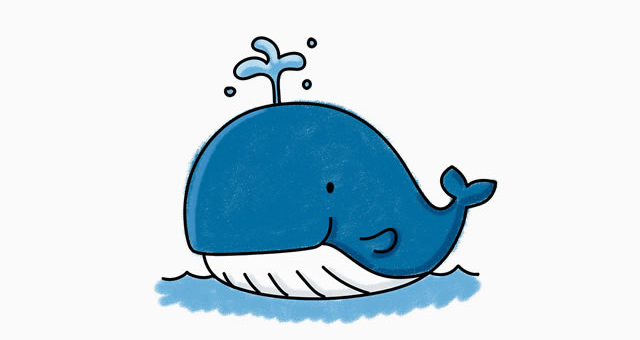 喷水的鲸鱼怎么画 可爱又逼真的鲸鱼画法 鲸鱼简笔画 鲸鱼儿童画卡通