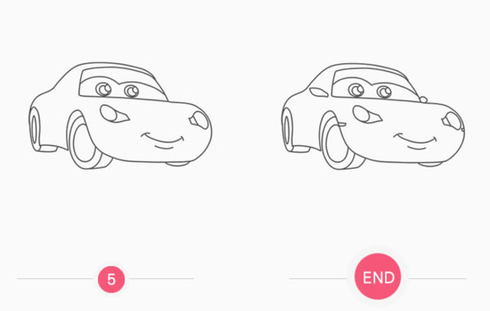 赛车总动员莎莉怎么画 小汽车莎莉简笔画简单画法 莎莉卡通画教程(2)