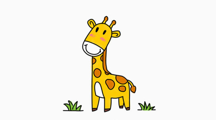 可爱长颈鹿怎么画 长颈鹿简笔画画法 长颈鹿卡通画儿童画手绘教程
