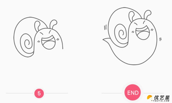可爱的蜗牛怎么画 简笔画蜗牛的画法 简单的蜗牛卡通画画法(2)