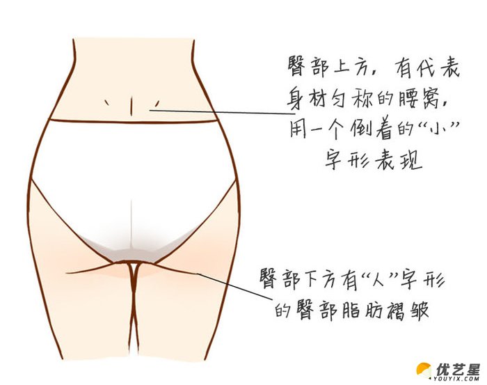 女生的臀部怎么画构造 少女的屁股插画绘画技巧 简单的女生臀部绘画