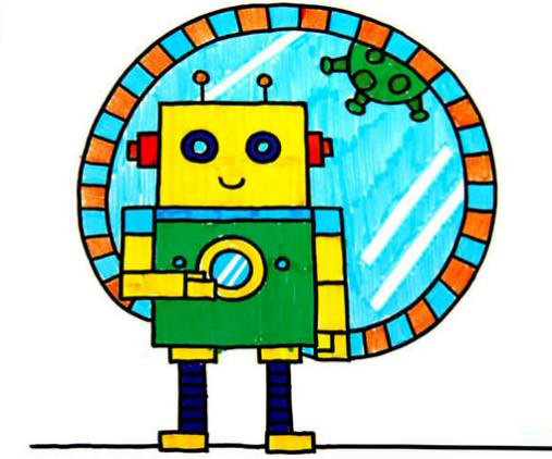 机器人简笔画图片大全 儿童画机器人图片 机器人卡通图片 机器人儿童