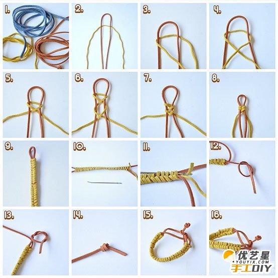 好看又简单的皮绳手链手工编织的皮革手绳diy制作教程图解