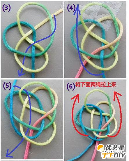 传统编织中国结之双钱结+纽扣结+玫瑰花结手工编织教程图解_www.youyix.com