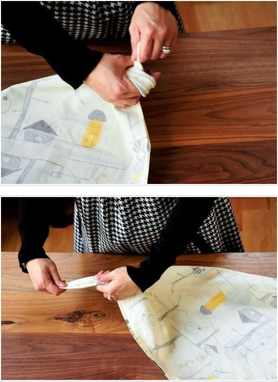 一块普通简单的布快速改造成环保手提袋的手工制作教程图解变废为宝