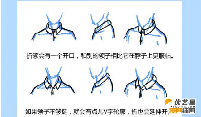 領子怎麼畫 領子的簡單畫法 各種不同款式領子的漫畫繪畫步驟教程