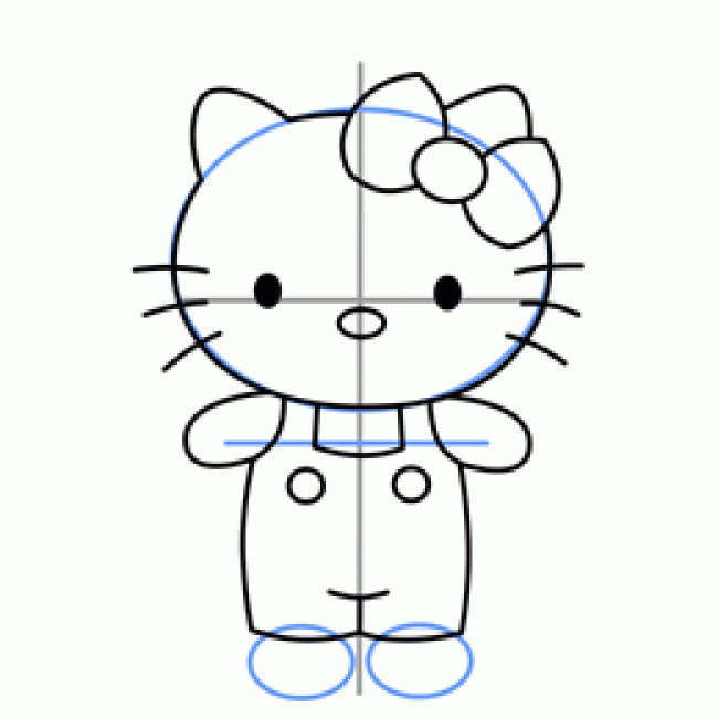 Как нарисовать куроми из hello kitty поэтапно