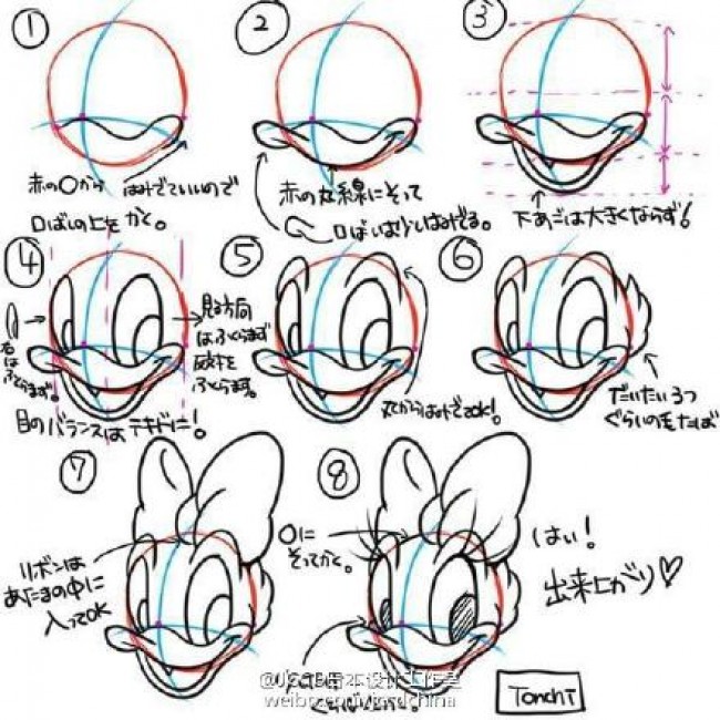 常見迪士尼卡通人物怎麼畫新人練習簡筆畫教程圖片米奇米妮唐老鴨