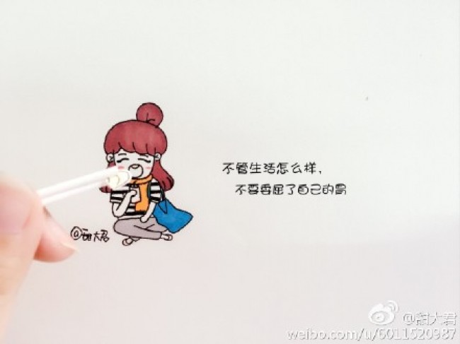 一組勵志的女生簡筆畫圖片 心靈雞湯現代女生簡筆畫作品