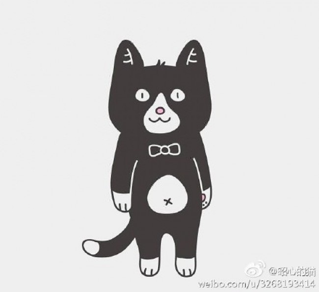 胖乎乎的白猫简笔画画法可爱肥胖猫咪怎么画猫咪咪简笔画卡通画绘画