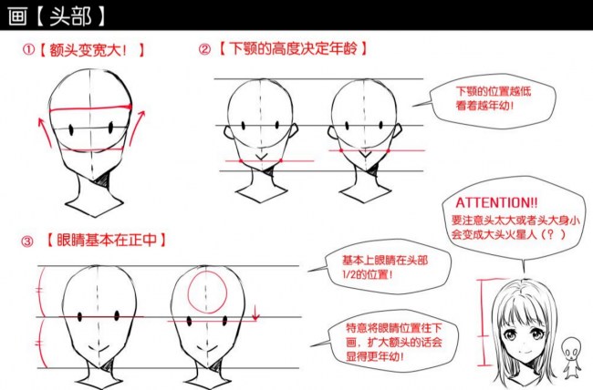 新手畫動漫需要注意的要點人物五官身體頭部繪畫要點檢查繪畫參考