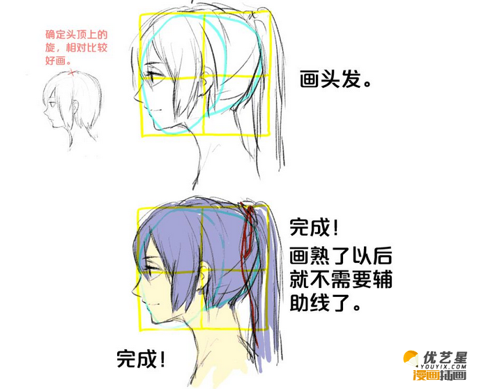 漫畫人物側臉怎麼畫 側臉的簡單畫法 好看的人物側臉的素材漫畫繪畫